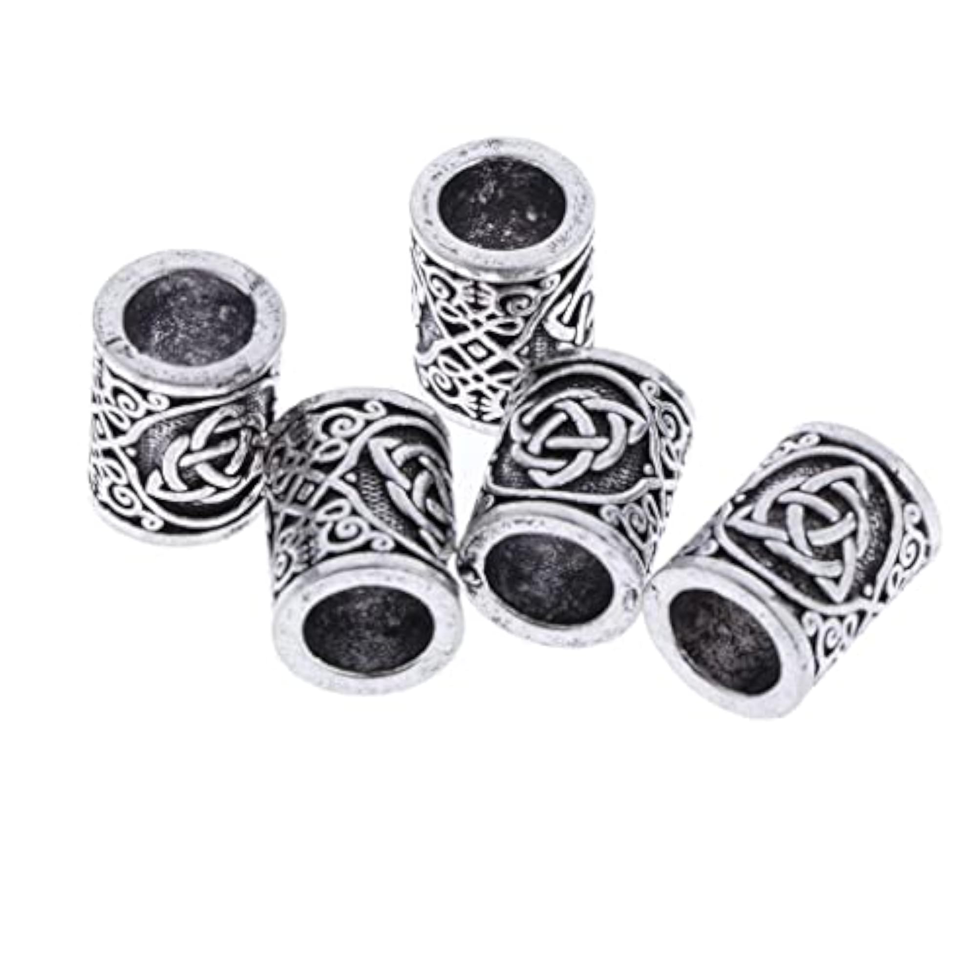 Antique Silver Norse Rune Beads for Hair Beard DIY Jewellery